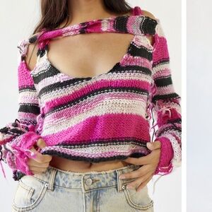 UO Beatrix Layered Distressed Sweater